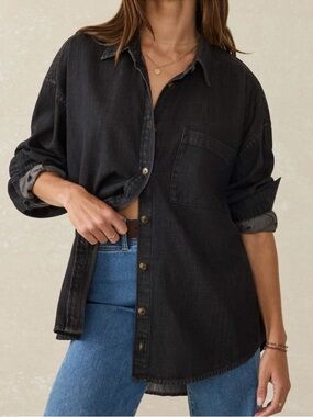 Faherty Sunfair Denim Shirt Midnight Tide Wash